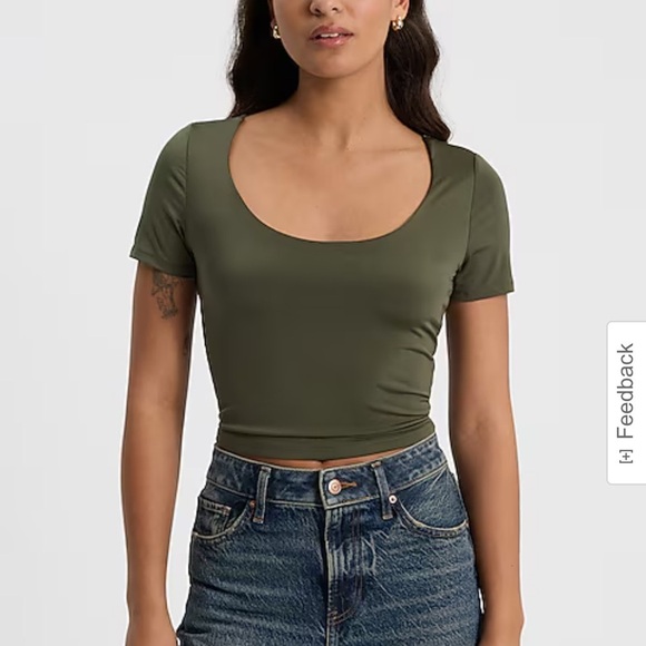 Express Body Contour Cropped Tee - Picture 1 of 8